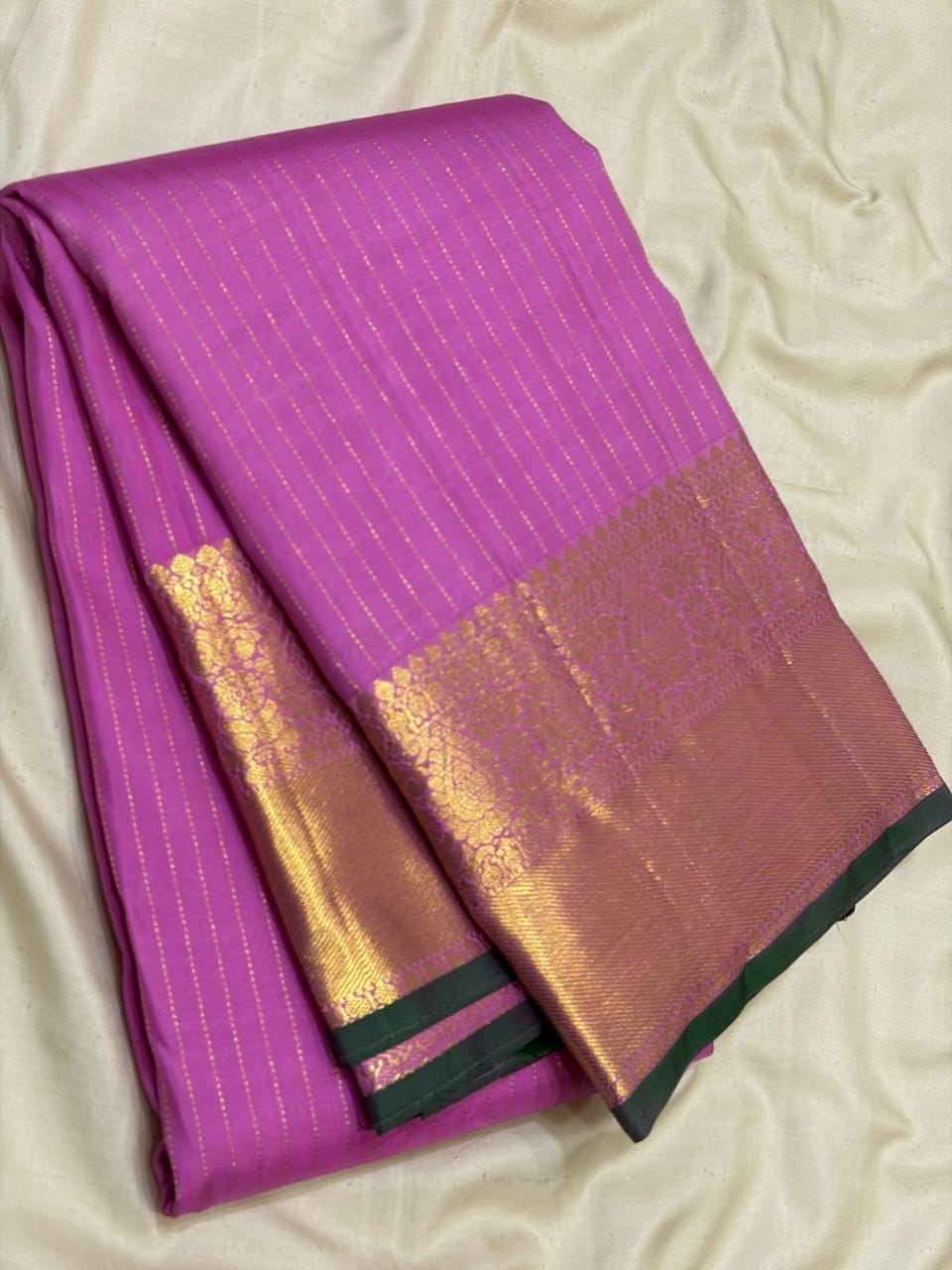 Lavender Bridal Kanchipuram Silk Saree