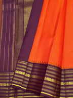 Bridal Orange Kanchipuram Silk Wedding Saree