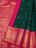 Bottle Green Bridal Kanchipuram Silk Saree