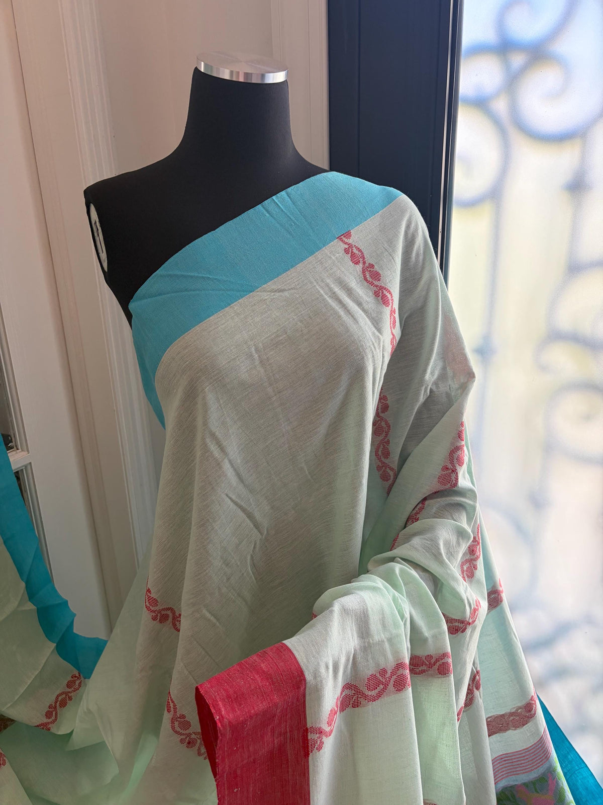 Light Blue Lightweight Cotton Saree