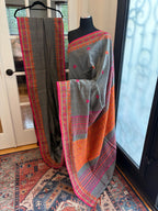 Grey Cotton Handloom Saree
