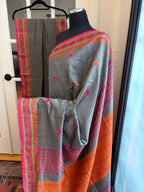 Grey Cotton Handloom Saree
