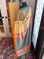 Butter Yellow Cotton Handloom Saree