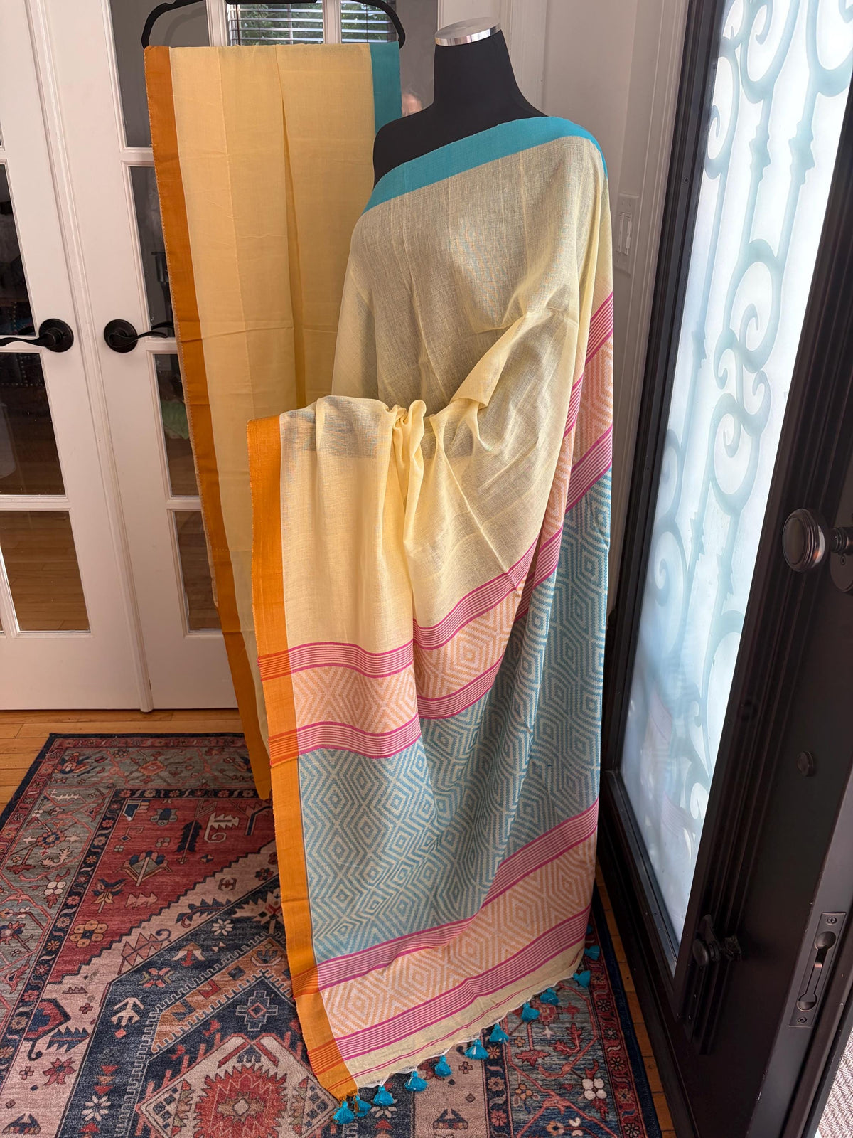 Butter Yellow Cotton Handloom Saree
