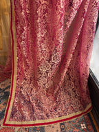 Pink and Cream Designer Wedding Saree