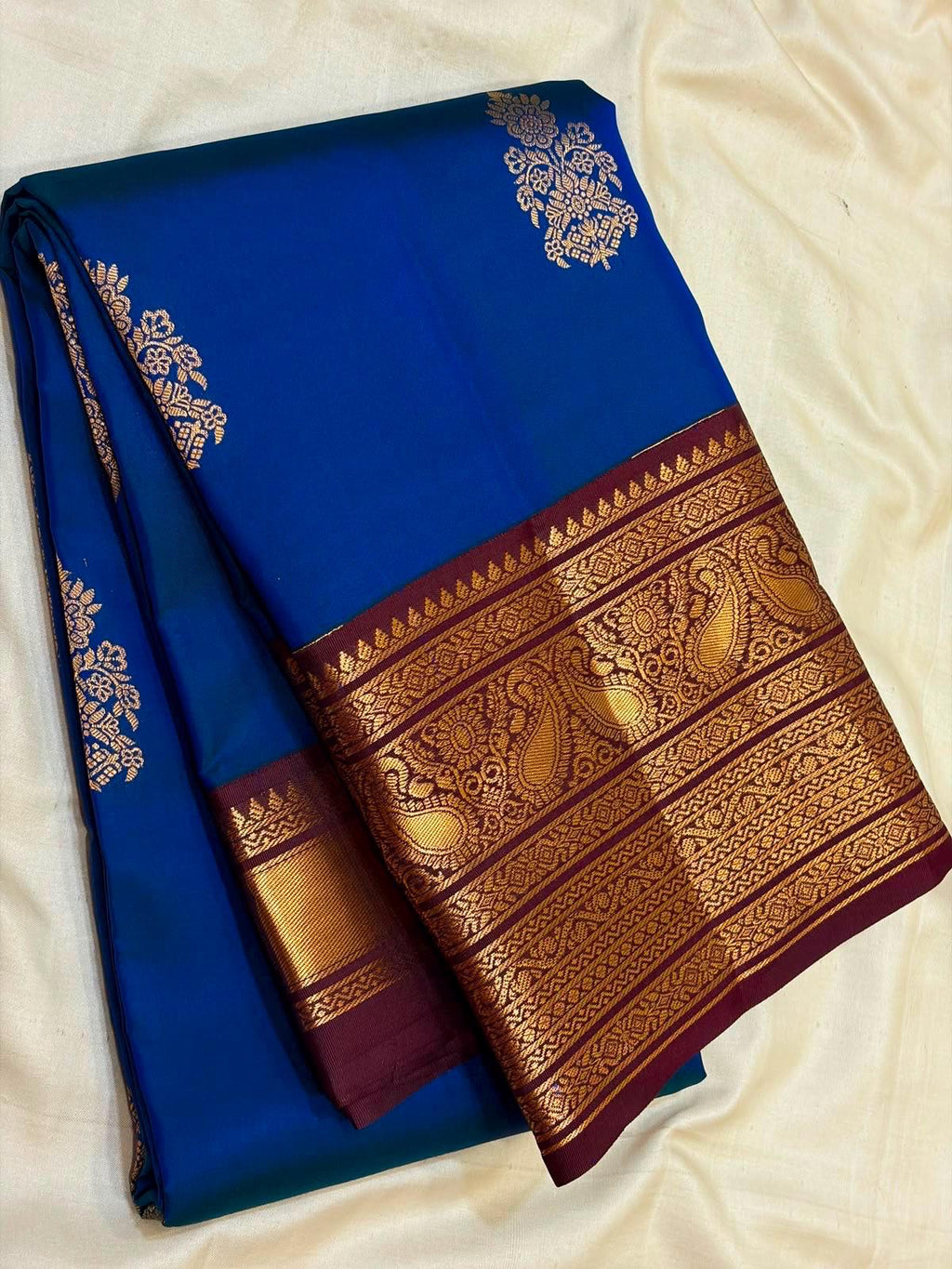Royal Blue Bridal Kanchipuram Silk Saree
