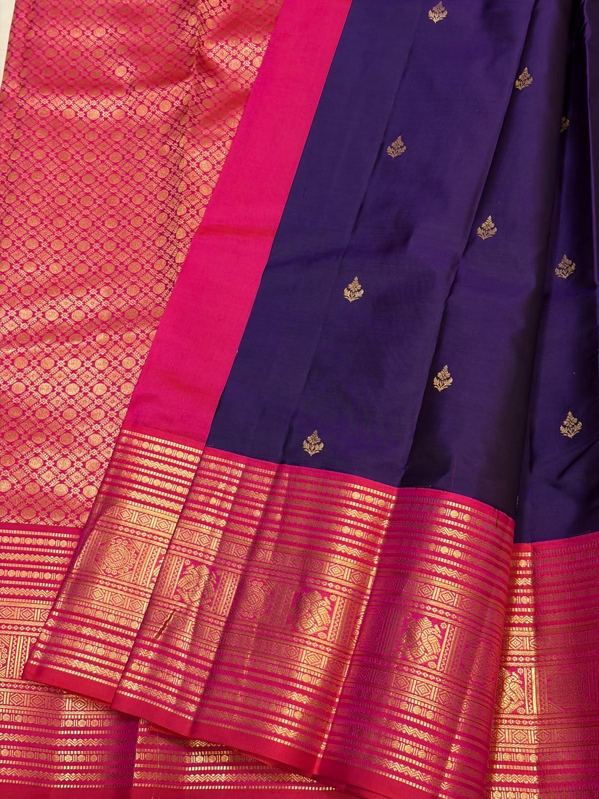 Purple Bridal Kanchipuram Silk Saree
