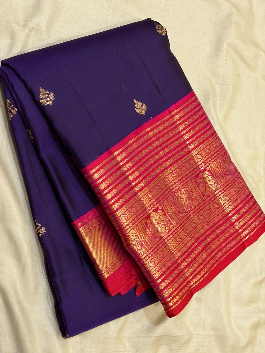 Purple Bridal Kanchipuram Silk Saree