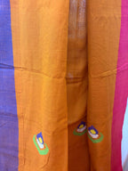 Mustard Yellow Cotton Handloom Saree