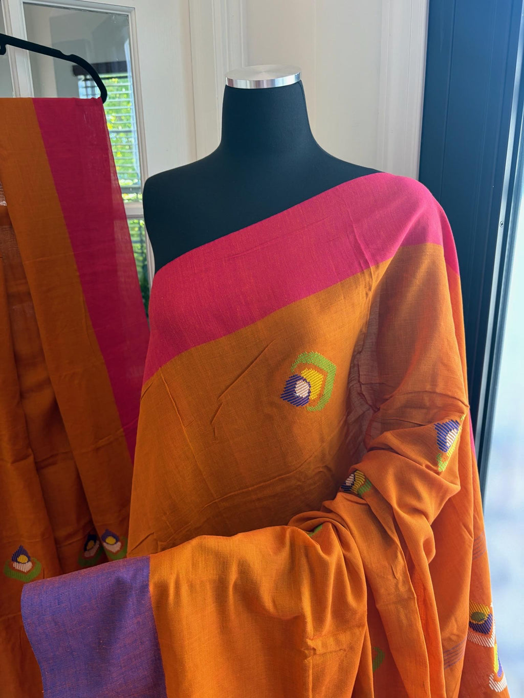 Mustard Yellow Cotton Handloom Saree