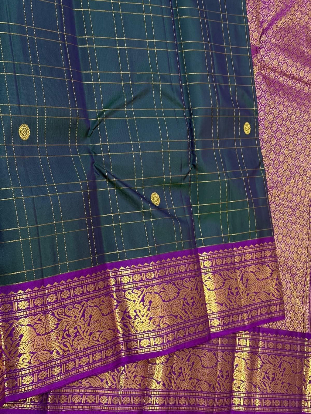 Lavender Bridal Kanchipuram Silk Saree