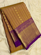 Lavender Bridal Kanchipuram Silk Saree
