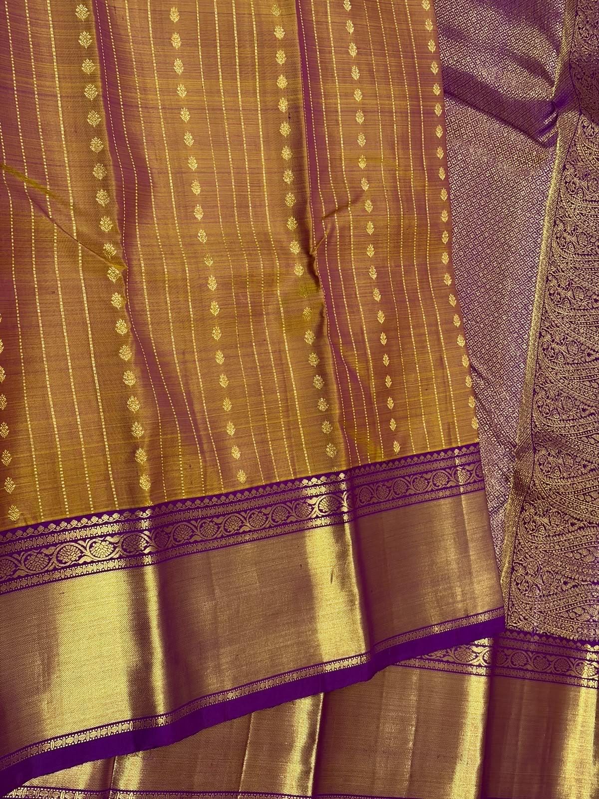 Lavender Bridal Kanchipuram Silk Saree