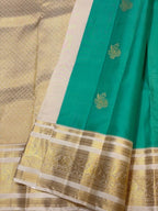 Sea Green Kanchipuram Silk Saree with Gold Zari Border
