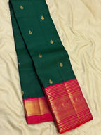Bottle Green Bridal Kanchipuram Silk Saree
