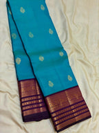 Sky Blue Bridal Kanchipuram Silk Saree