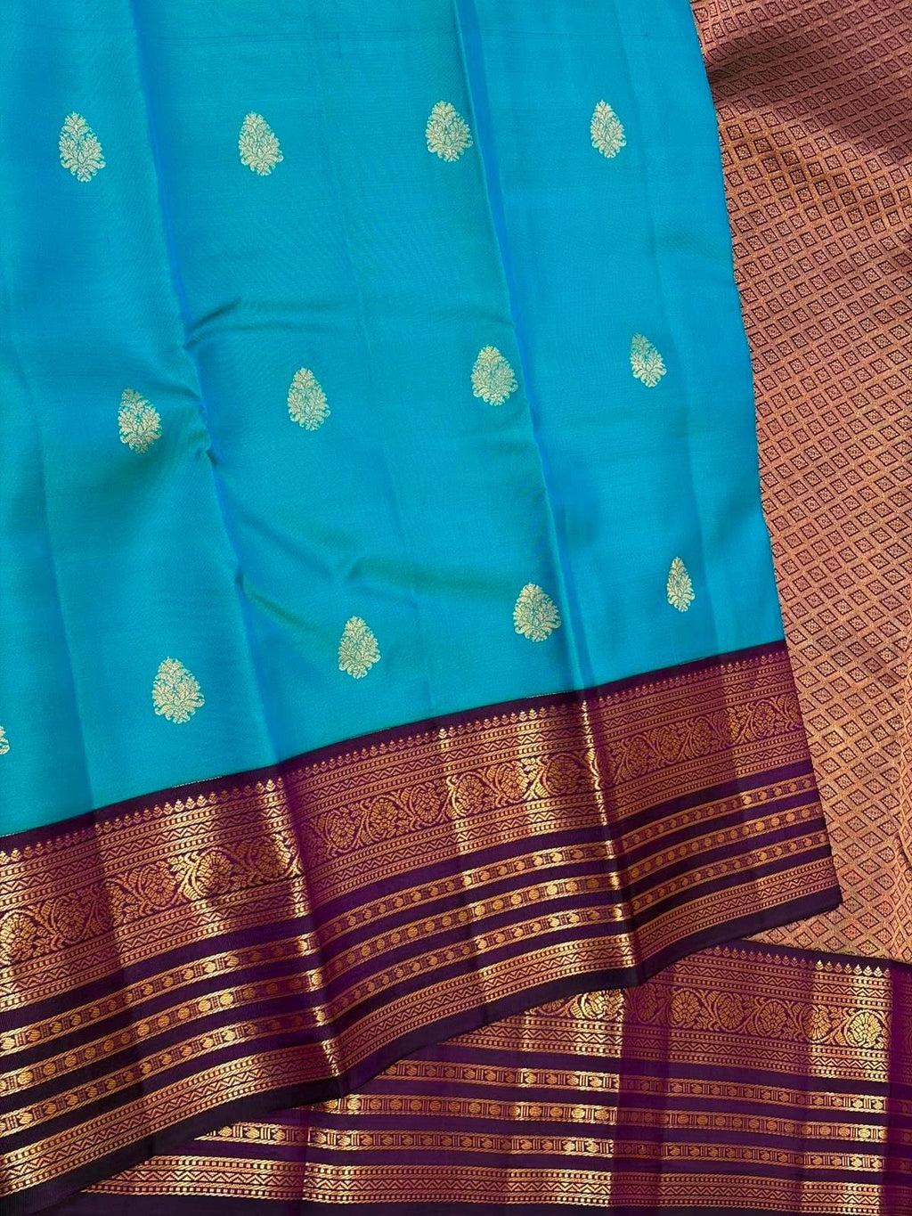 Sky Blue Bridal Kanchipuram Silk Saree