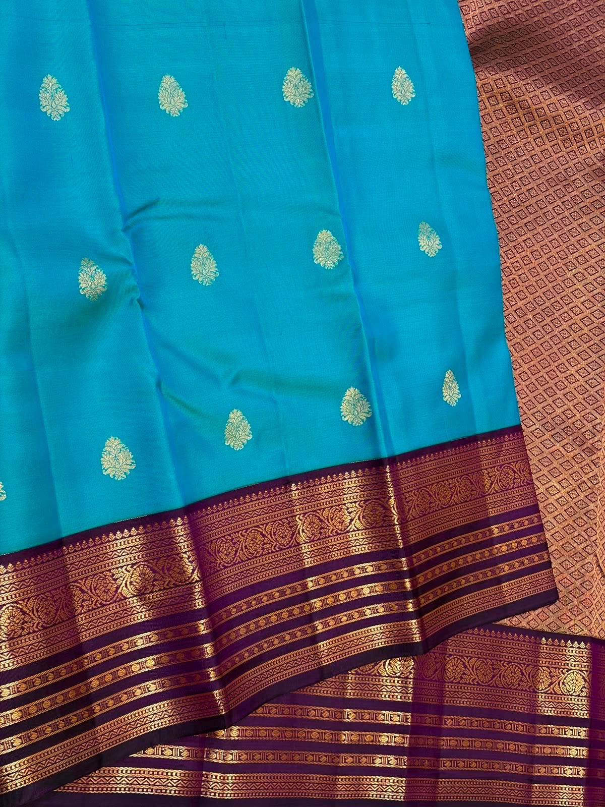Sky Blue Bridal Kanchipuram Silk Saree