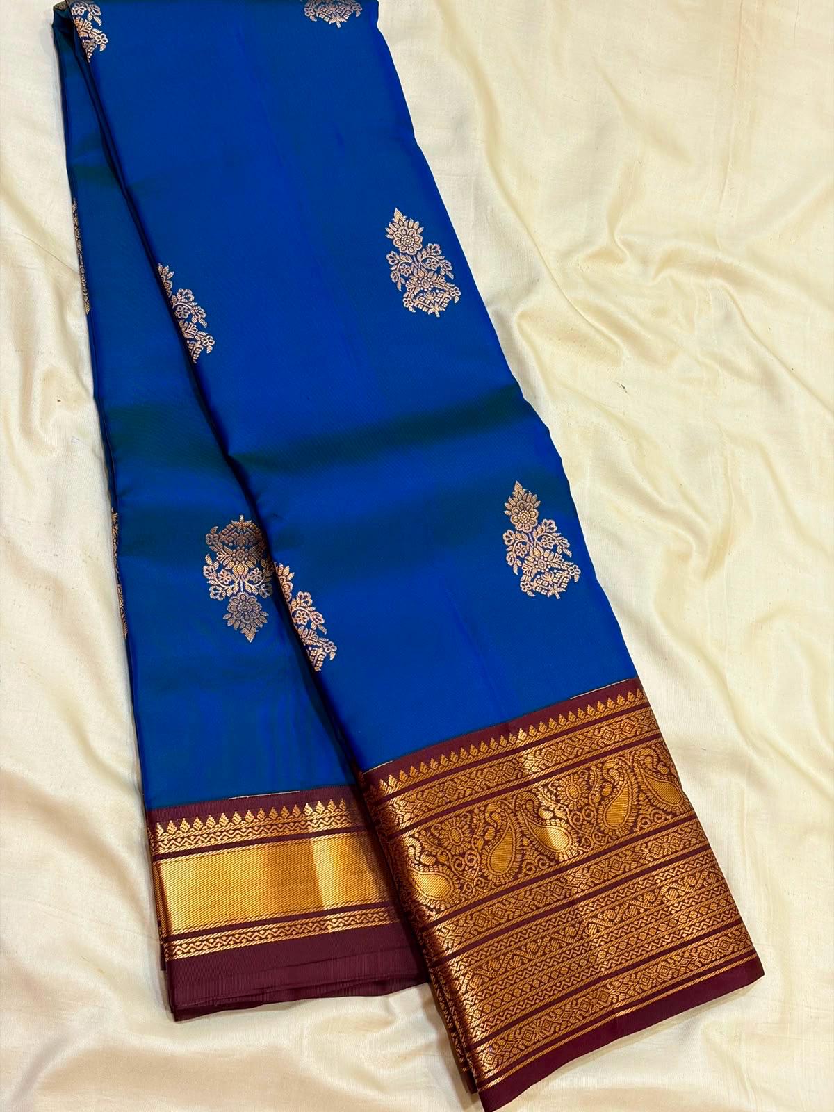 Royal Blue Bridal Kanchipuram Silk Saree