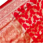 Bridal Floral Jaal Sindoor Red Banarasi Silk Saree