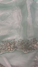 Pastel Mint Green Designer Saree