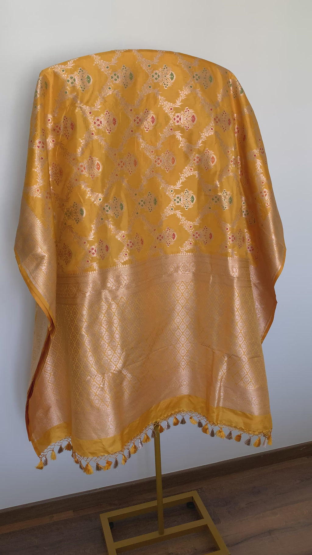 Golden Yellow Banarasi Katan Silk Saree