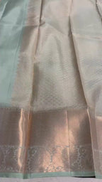 Bridal Pastel Sage Green Kanchipuram Silk Saree