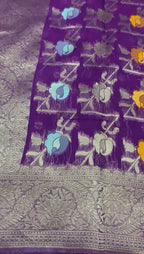 Violet Faux Organza Silk Saree