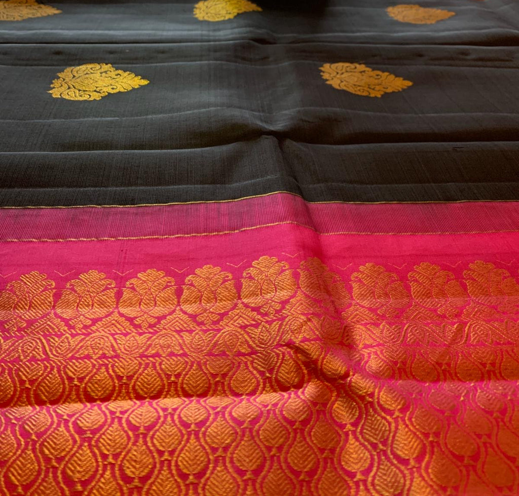 Black Kanchipuram Silk Saree