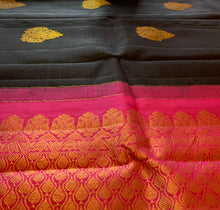 Load image into Gallery viewer, Black Kanchipuram Silk Saree