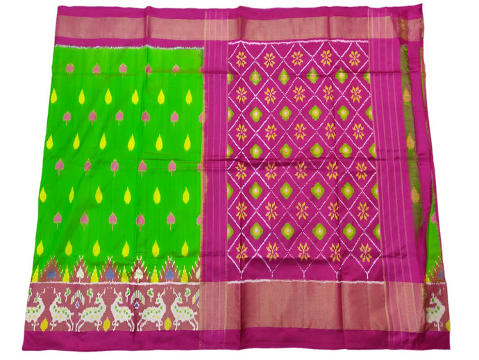 Green Pochampally Ikat Silk Saree