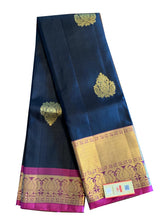 Load image into Gallery viewer, Black Kanchipuram Silk Saree