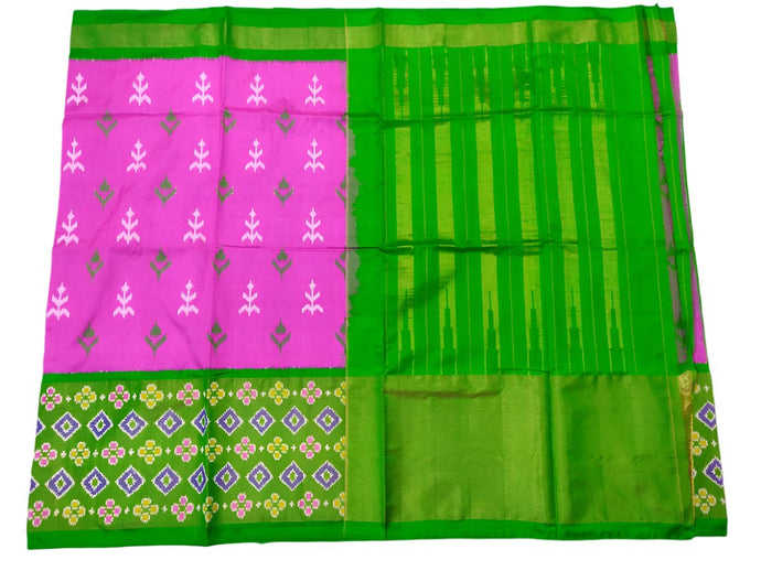 Pink Pochampally Ikat Silk Saree