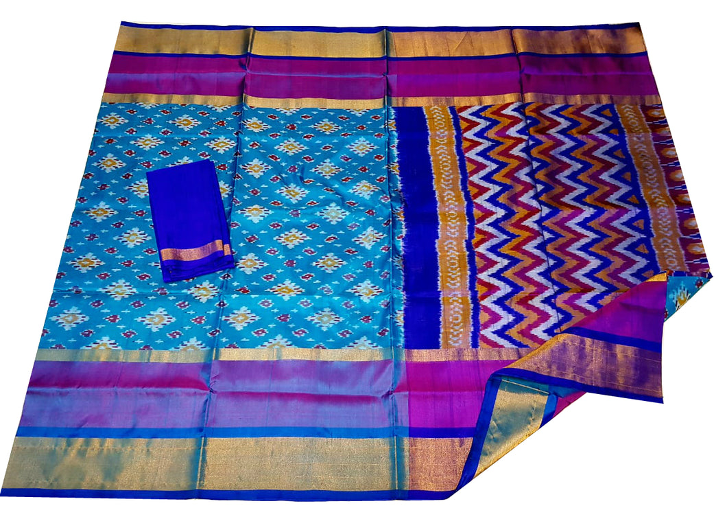 Blue Uppada Ikat Silk Saree