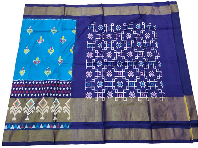 Blue Pochampally Ikat Silk Saree