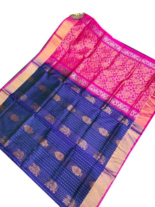 Navy Blue Uppada Silk Saree