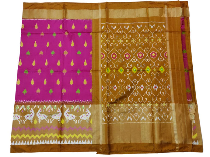 Pink Pochampally Ikat Silk Saree