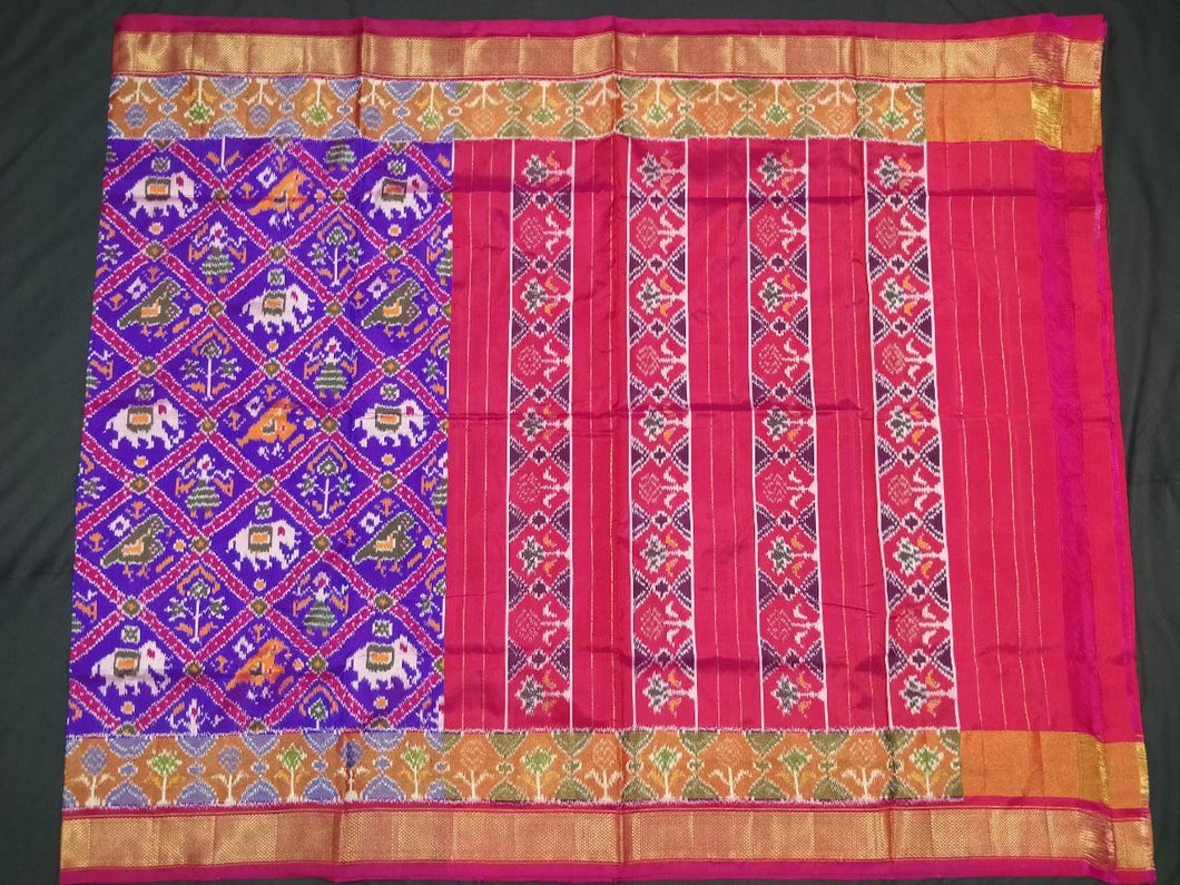 Purple Pochampally Ikat Silk Saree