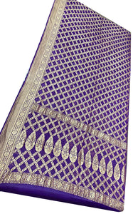 Purple Bandhani Silk Saree