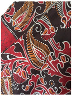 Maroon Red Batik Silk Saree