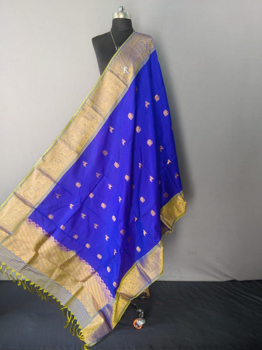 Blue Kanchipuram Silk Dupatta