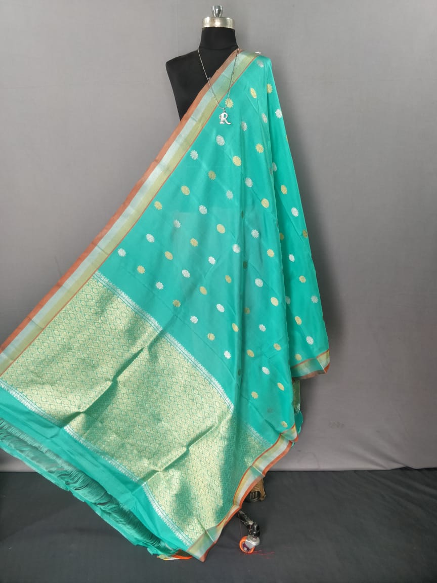 Sea Green Kanchipuram Silk Dupatta