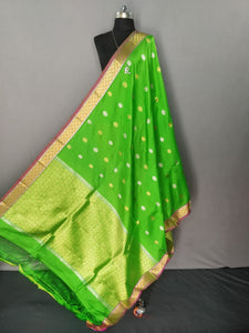 Parrot Green Kanchipuram Silk Dupatta