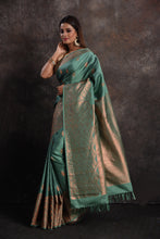 Load image into Gallery viewer, Bridal Lovely Sea Green Kanchipuram Silk Saree