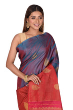 Load image into Gallery viewer, Beautiful Bluish Dual Tone and Red Kanchipuram Silk Saree