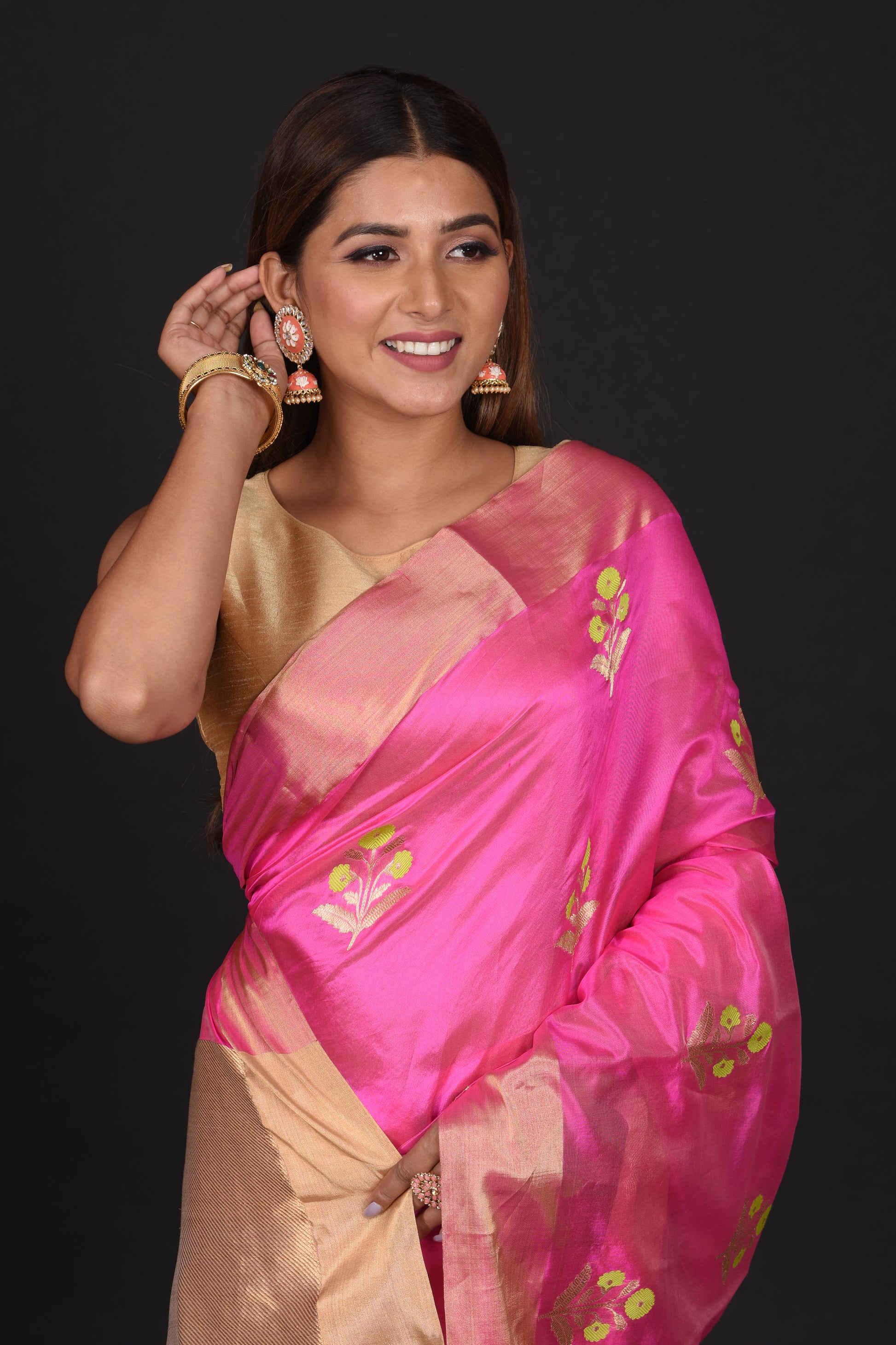 Rani Pink Chanderi Silk Saree