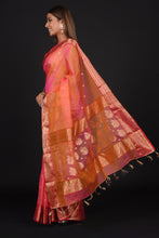 Load image into Gallery viewer, Pink Peach Chanderi Silk Saree