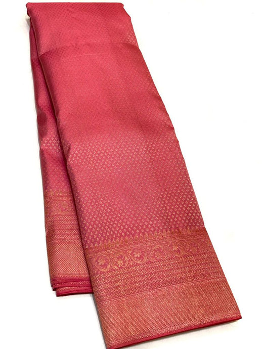 Bridal Pink Brocade Kanchipuram Silk Saree