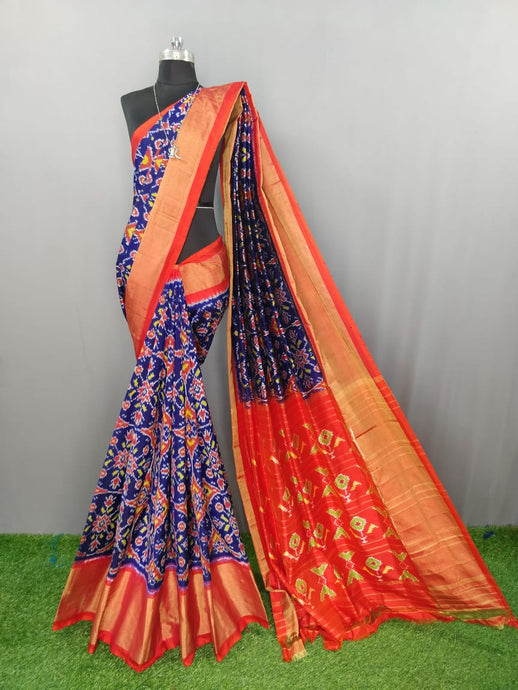 Royal Blue Pochampally Ikat Silk Saree