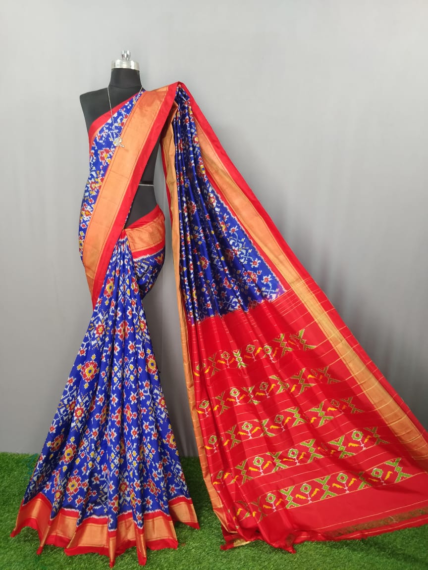 Royal Blue Pochampally Ikat Silk Saree
